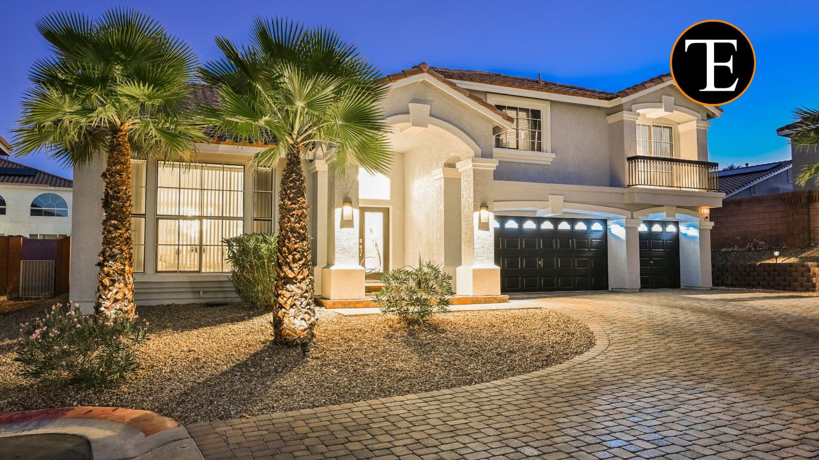 Aerial view of gated Las Vegas neighborhood community